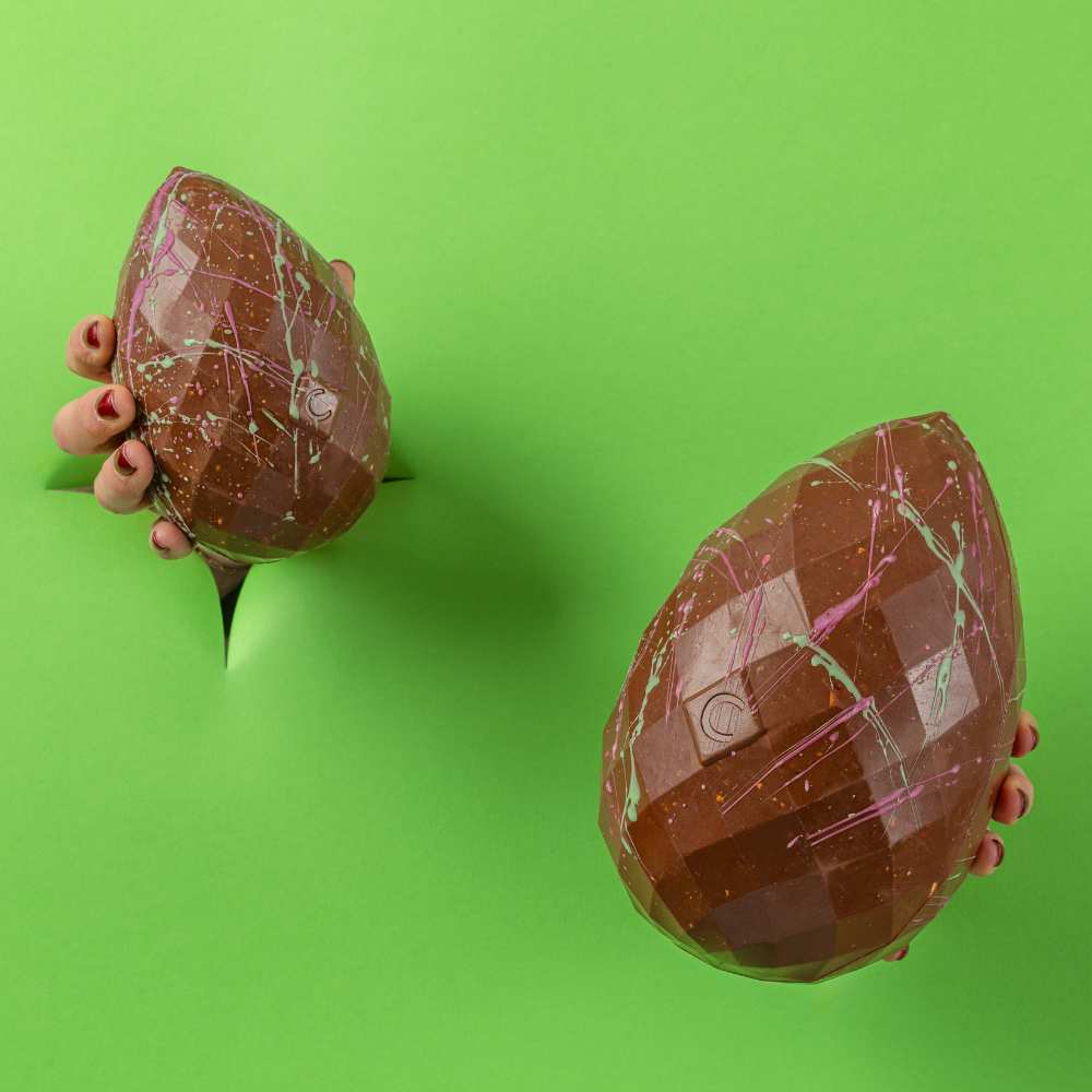 Giant Pistachio & Raspberry MILK Chocolate Easter Egg – view 4